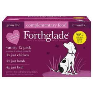 Forthglade Just Chicken, Lamb & Beef Variety Wet Dog Food Trays - 12 x 395g