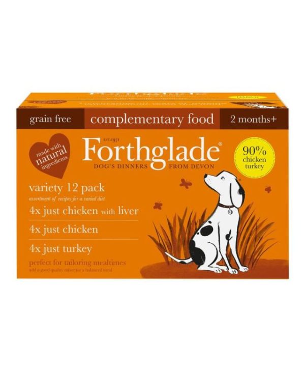 Forthglade Just Poultry Variety Wet Dog Food Trays - 12 x 395g