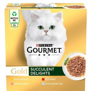 Purina Gourmet Gold Succulent Delights Adult Wet Cat Food - 8 x 85G