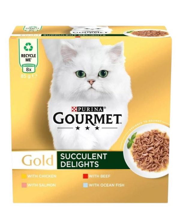 Purina Gourmet Gold Succulent Delights Adult Wet Cat Food - 8 x 85G