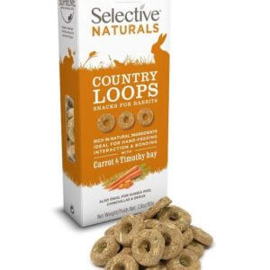 Selective Naturals Country Loops Carrot & Timothy Hay Rabbit Treats - 80g- 730582000371