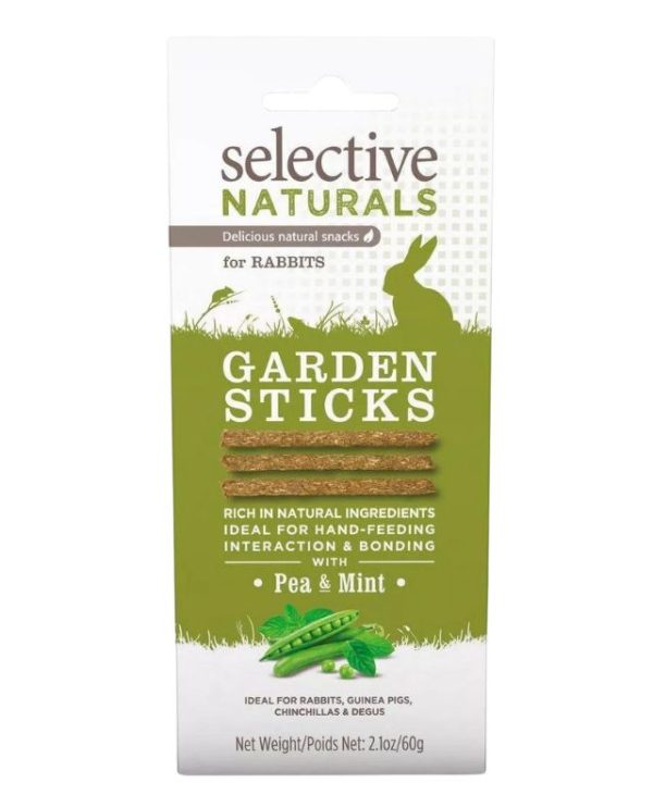 Selective Naturals Garden Sticks Treats for Rabbits with Pea and Mint - 60g