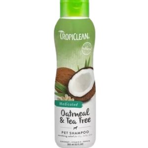 TropiClean Oatmeal & Tea Tree Medicated Dog Shampoo - 355ml