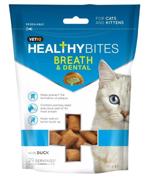 VetIQ Healthy Bites Breath & Dental Cat Treat - 65g