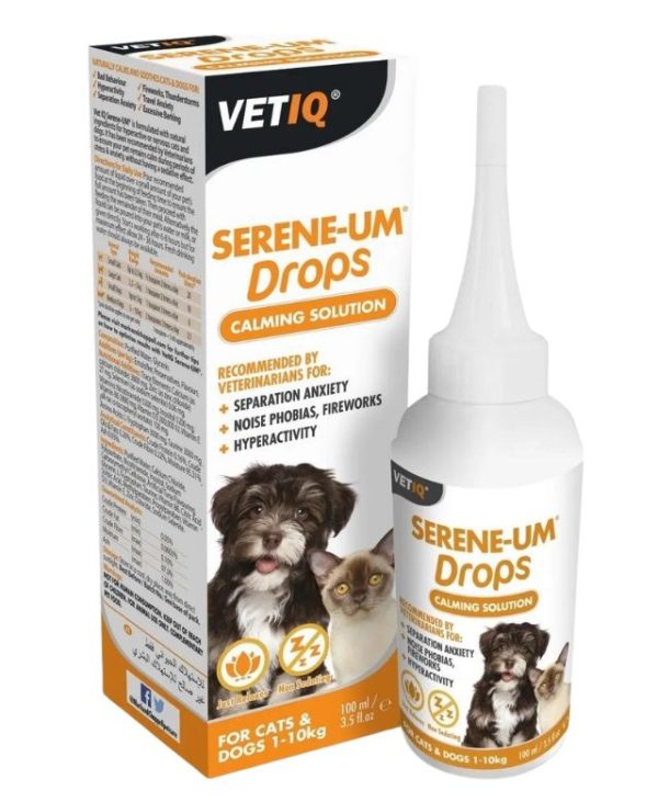 VetIQ Serene Um Drops Calming Solution For Cats and Dogs - 100ml