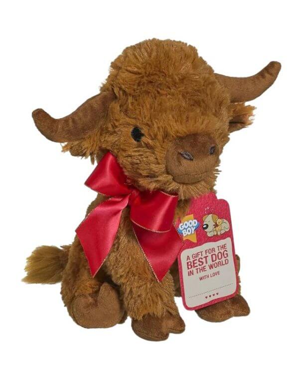 Good Boy Highland Cow Plush Dog Toy Gift - 29Cm