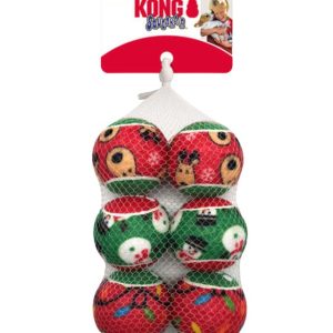 KONG Christmas SQUEAKAIR Balls - 6 Pack Medium