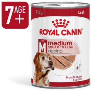 Royal Canin Medium Ageing 7+ Senior Wet Dog Food Cans In Loaf 410g