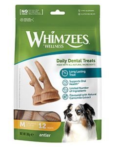 Whimzees Antler Daily Dental Dog Treats - Medium 12 Pack