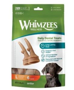 Whimzess Antler Daily Dental Dog Treats Large - 6 Pack