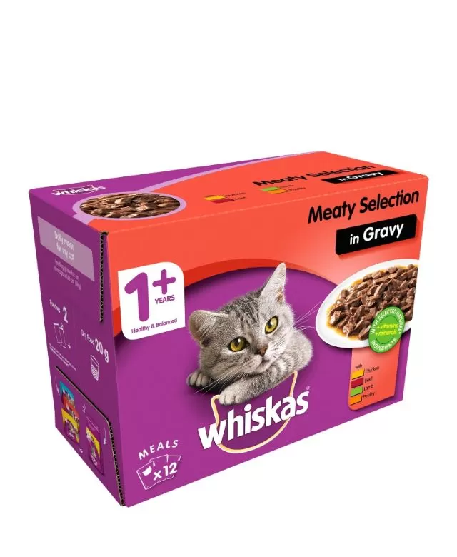 Whiskas 1+ – Meaty Selection In Gravy 12pk