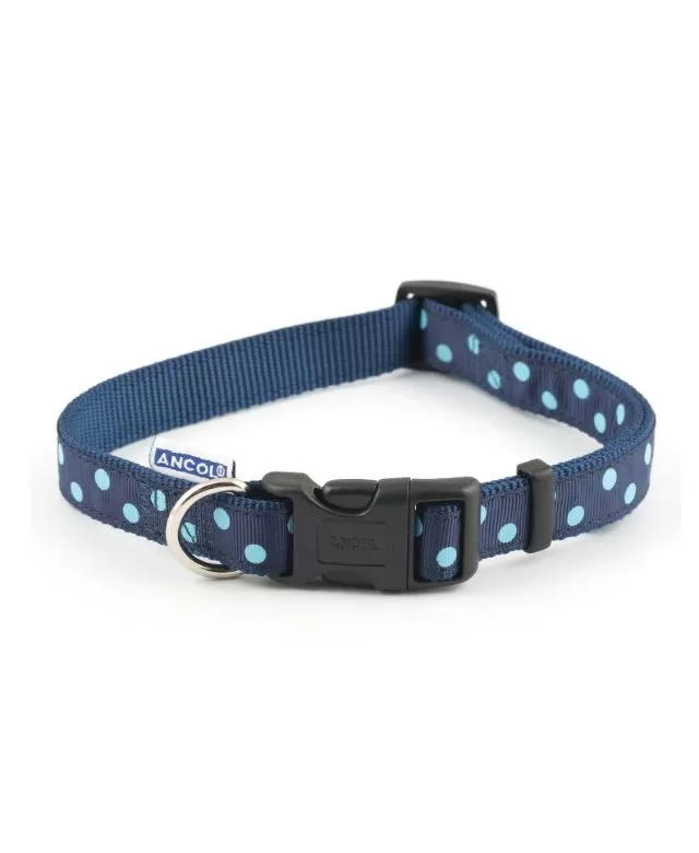 Ancol Blue Polka Dot Collar S5-9