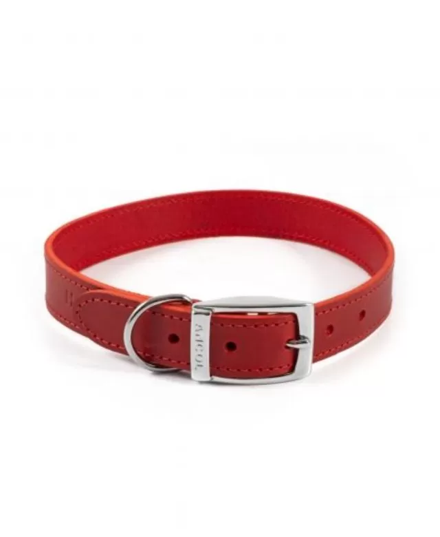 Ancol Classic Red Leather Collar